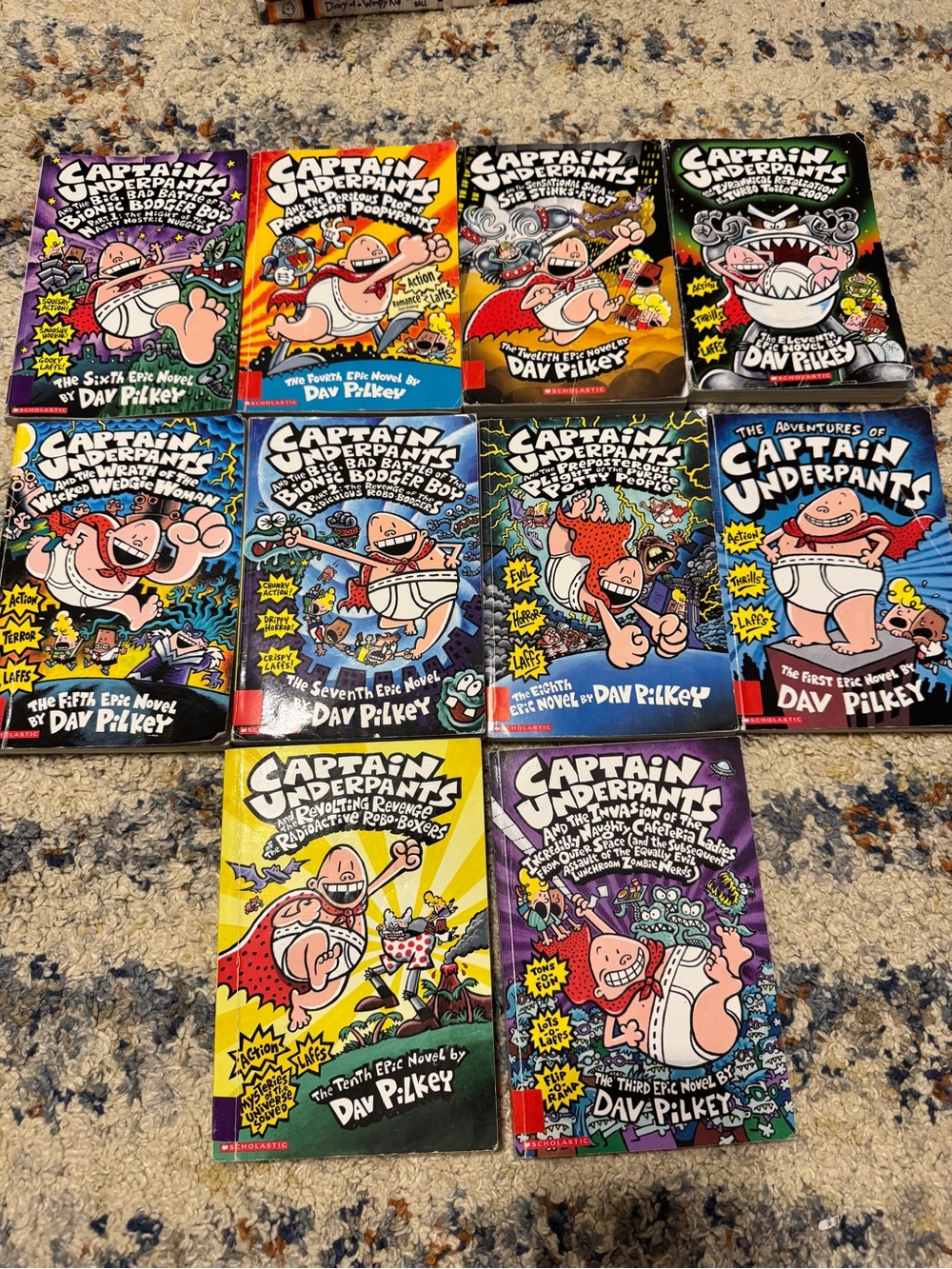 Captain Underpants Book Set by Dav Pilkey - 11 books